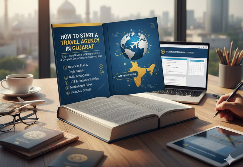 How to Start a Travel Agency in Gujarat: Step-by-Step Guide to IATA Registration, GDS Training & Complete Entrepreneurship Roadmap 2026 - Travel & Tourism career guide from Wings Institute Vadodara Gujarat
