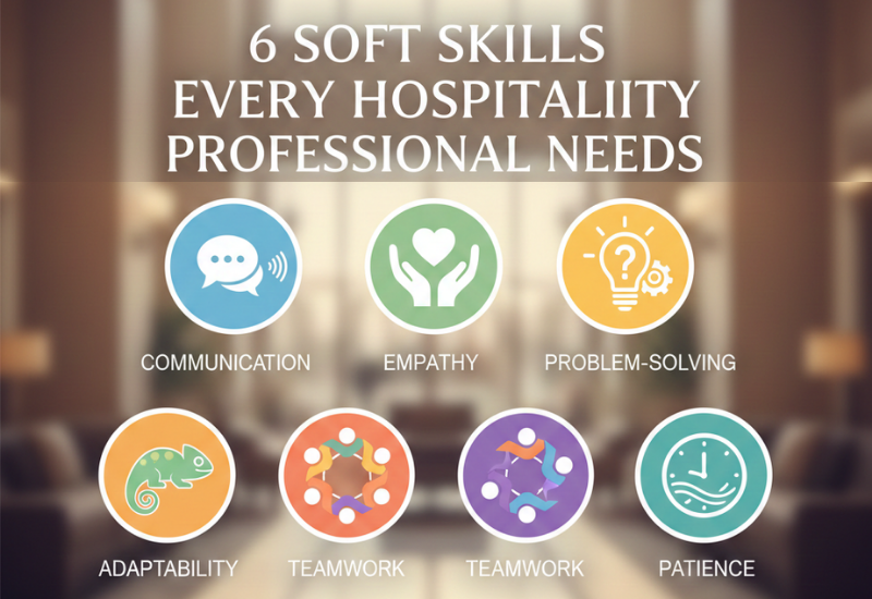 6 Soft Skills Every Hospitality Professional Needs | Communication Training Guide 2026 - Hotel Mgmt career guide from Wings Institute Vadodara Gujarat